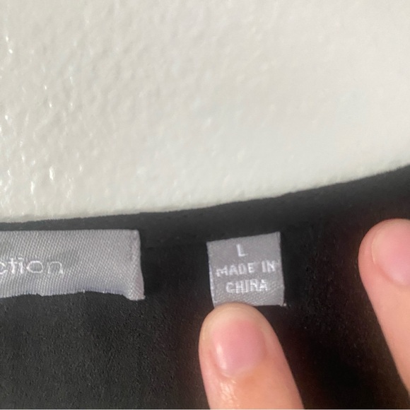 NY collection black blouse women’s size L eyelet ruffle lace mesh whimsygoth - Picture 4 of 8